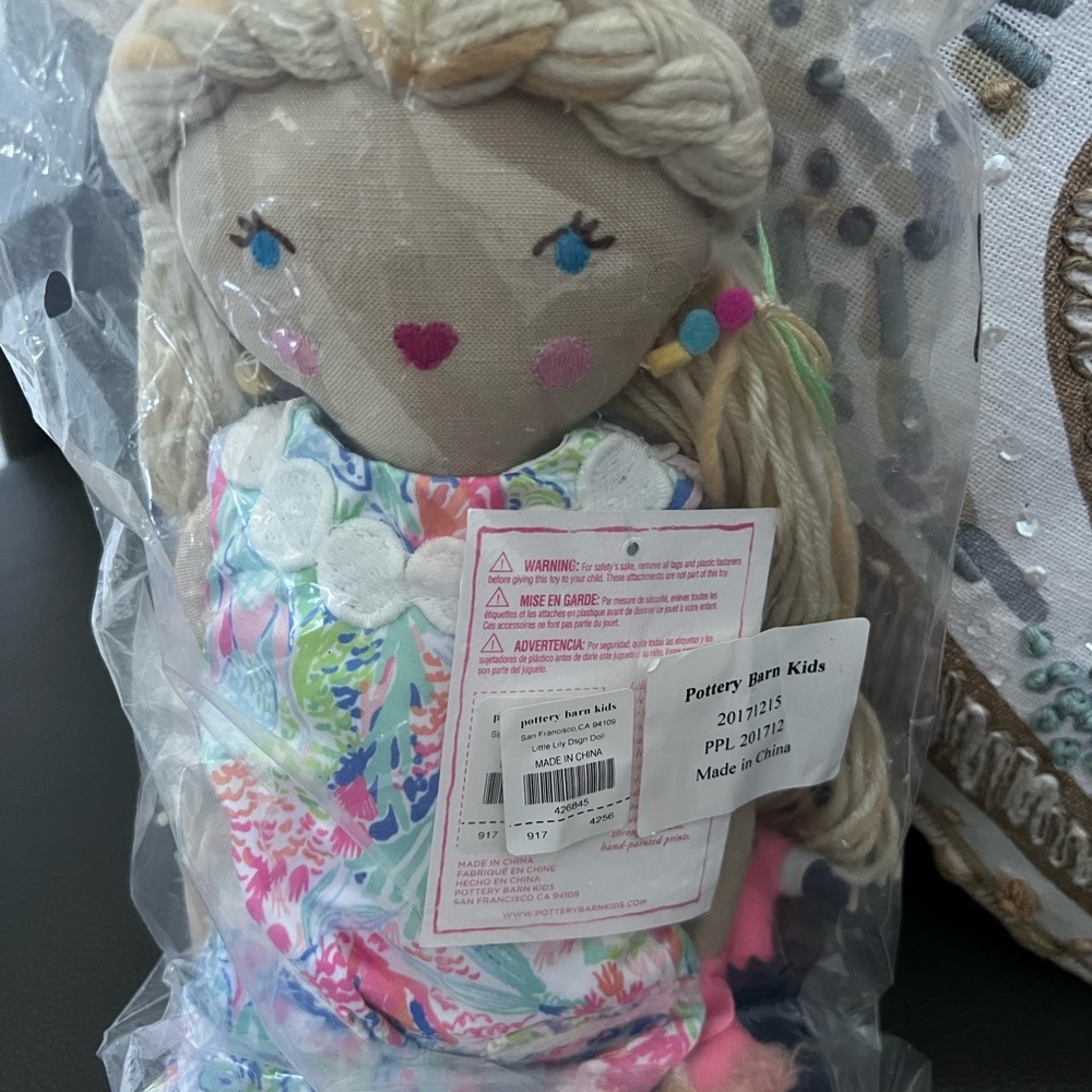 RARE Brand new in bag and tags , Lilly Pulitzer pottery barn doll .